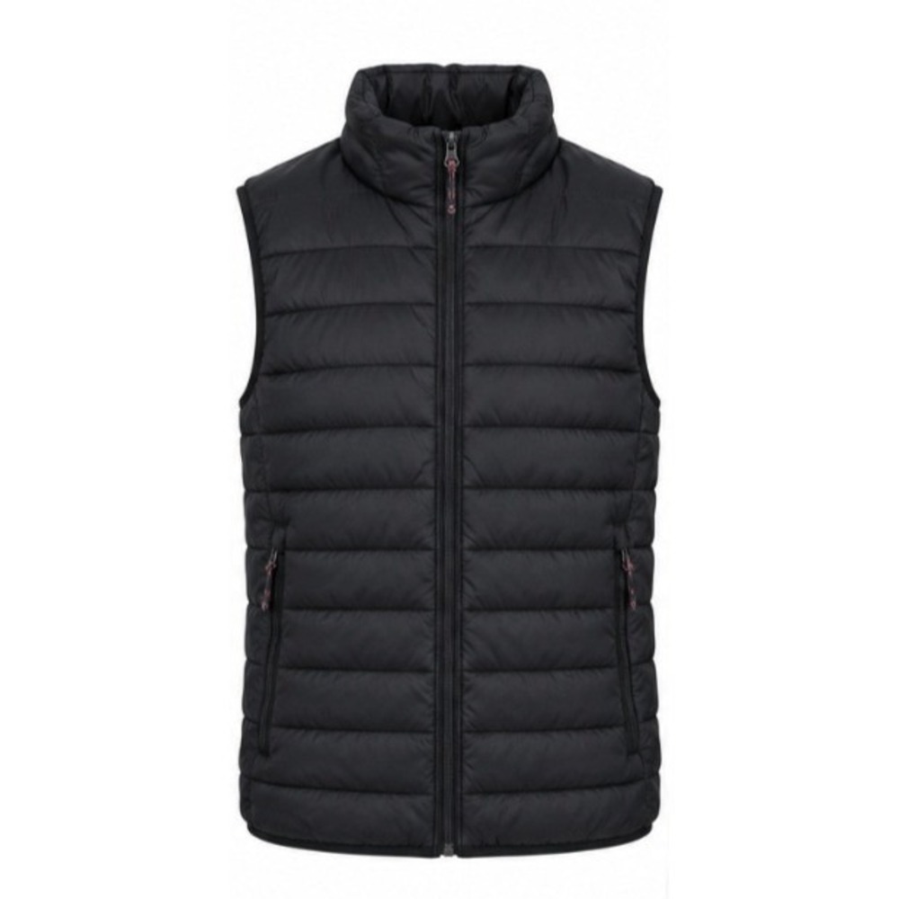 Hawke & Co Performance Men Black Puffer Vest Quilted Full Zip Mock Neck Large